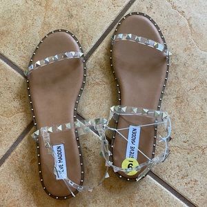 Steve Madden Clear Studded Sandals